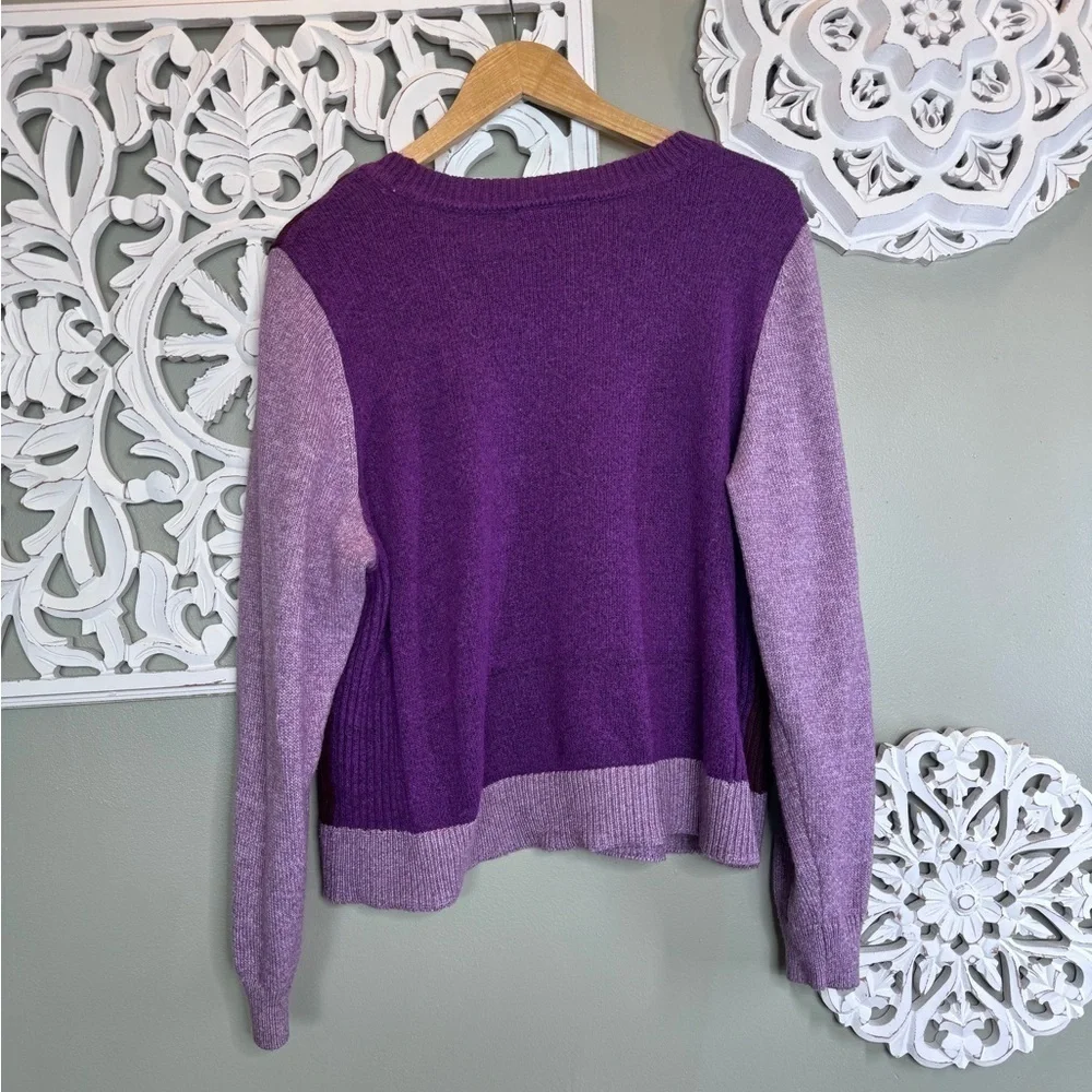 Lane Bryant Colorblock Purples Sweater Pullover Crewneck 18/20